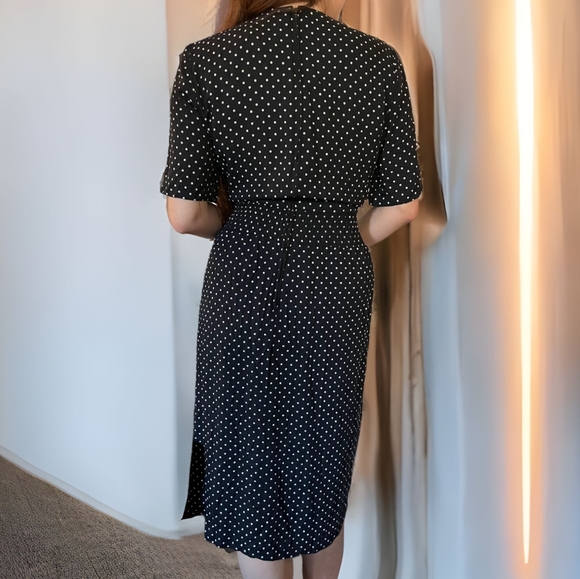 Vtg 80s Pleated Dress - Picture 3 of 5